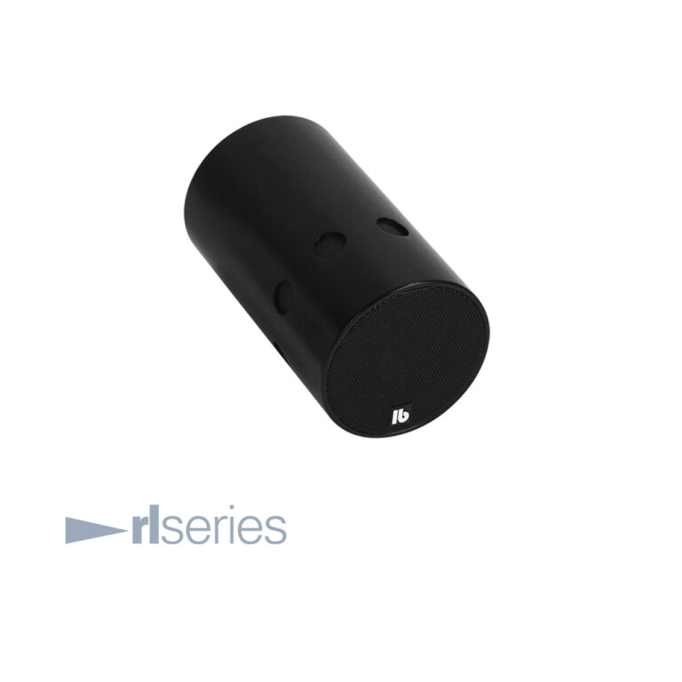 RL 110 AX svart aktiv riktad h&ouml;gtalare med sensor p&aring; framsidan.
