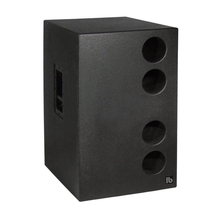 B 18 B professionell 18-tums bandpass-subwoofer i svart finish.